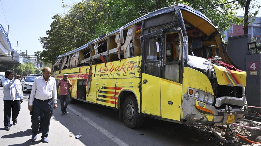 Bus blaze near Rayavaram shocks Andhra Pradesh; toll feared