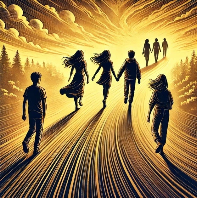 Teenagers growing apart, friends drifting apart