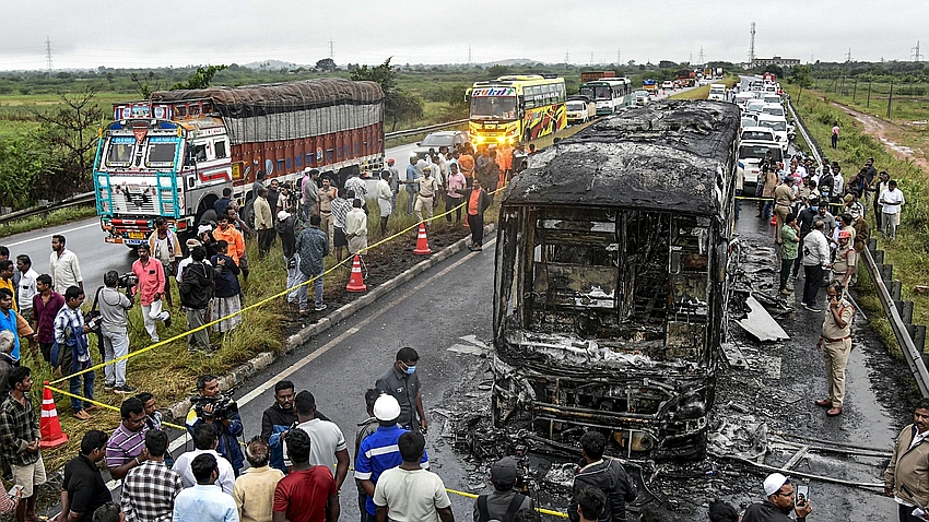 Kurnool bus fire: How a bike skid led to a deadly crash
