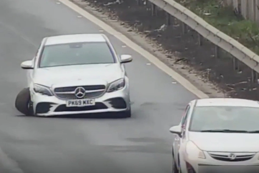 Man Drives for Miles on M1 with Missing Wheel After Crash