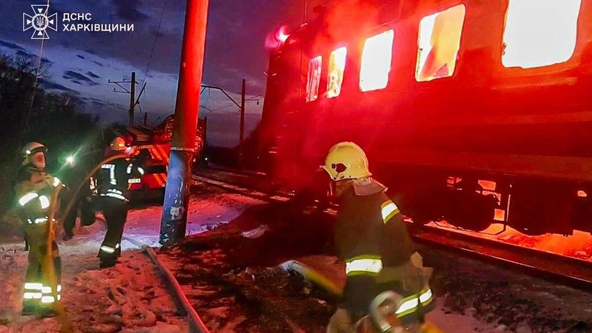 Drone strike hits Ukrainian passenger train near Kharkiv, five killed