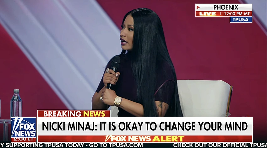 Nicki Minaj Joins Turning Point Q&A in Phoenix, Praises Trump