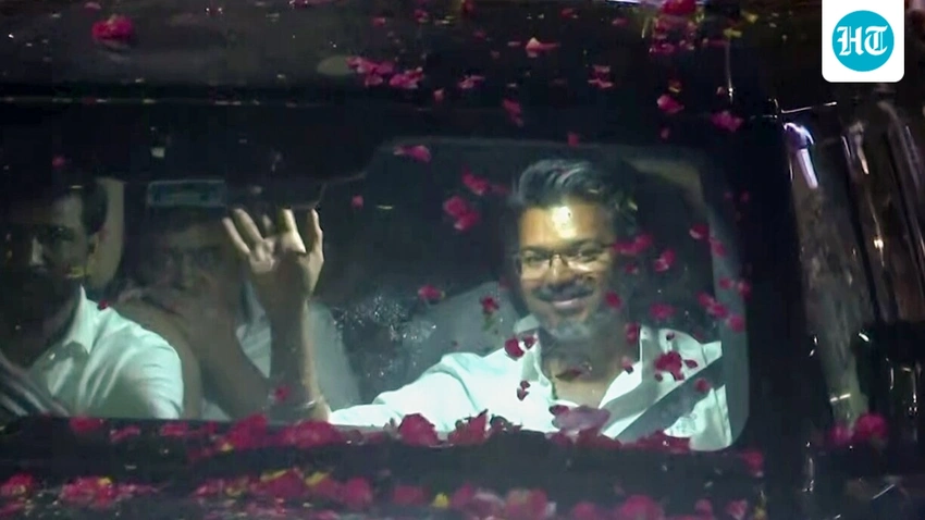 TVK's Historic Tamil Nadu Debut Sparks Petal Shower in Chennai
