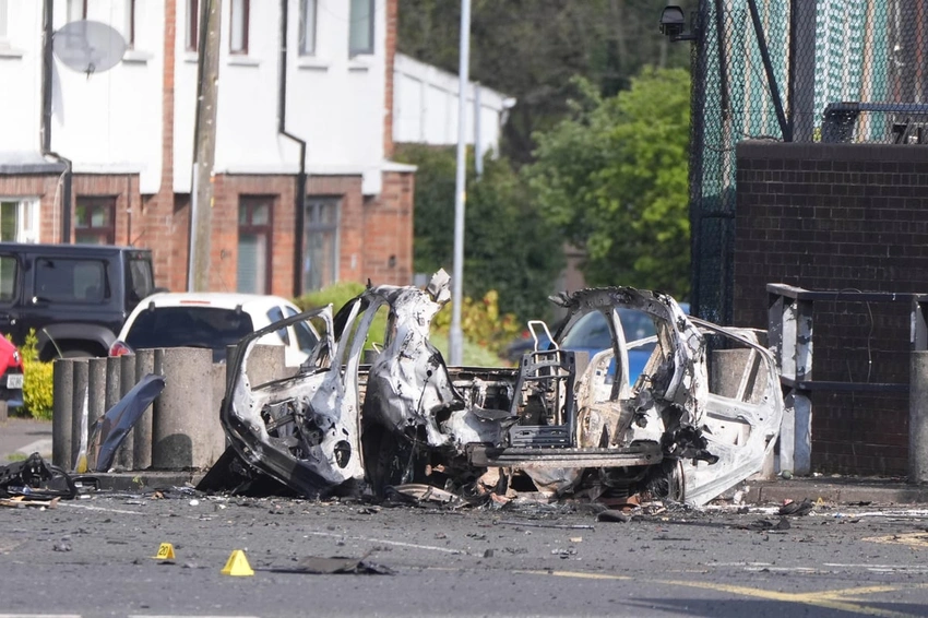 Man charged after car bomb explosion outside Dunmurry police station