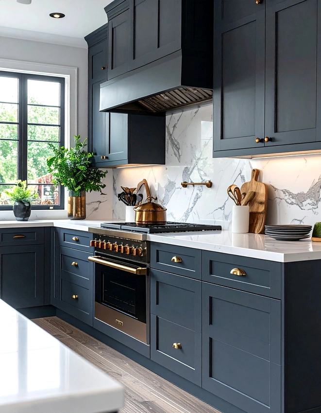 Cohesive kitchen mixed metal hardware