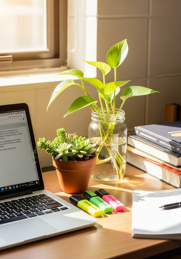 desk plant styling ideas college