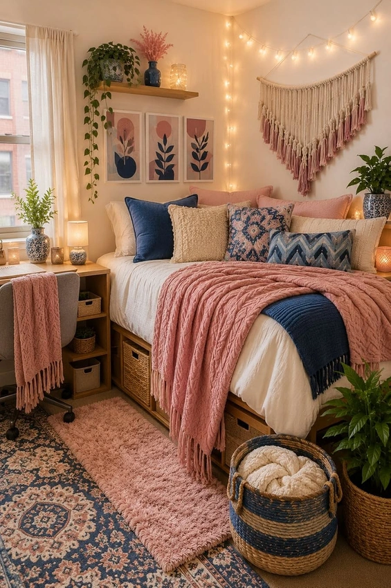 cozy dorm room plants aesthetic