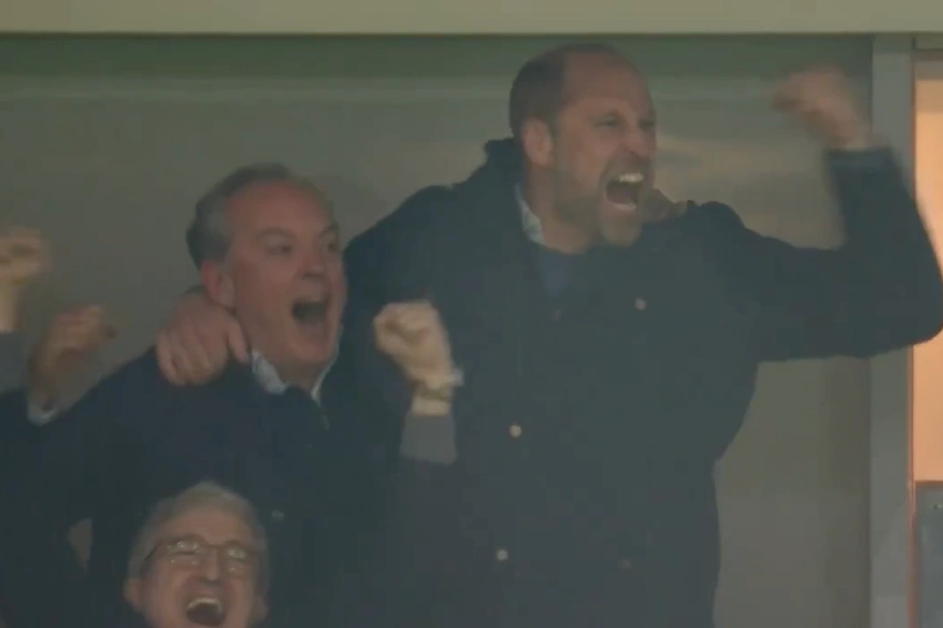 Prince William cheers as Aston Villa reach Europa League final at Villa Park