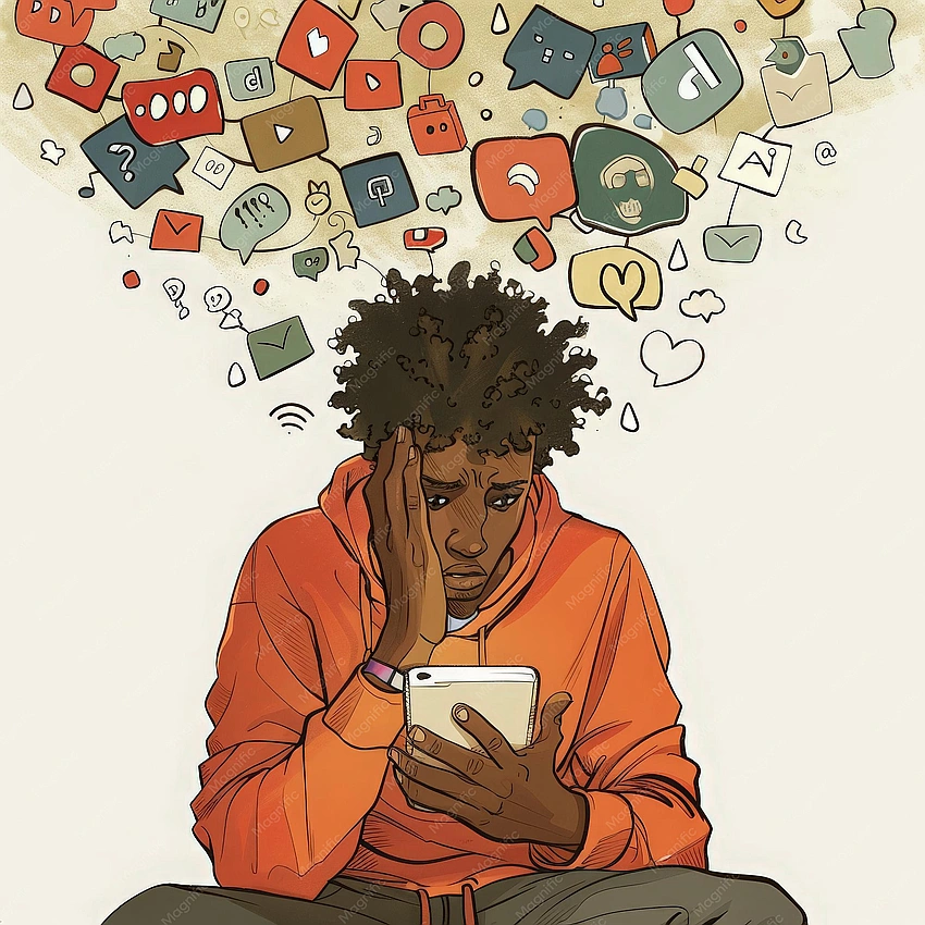 person scrolling on phone, feeling overwhelmed, surrounded by glowing social media icons, lonely in a crowd\n\n### Reclaiming Your Own Roadmap\n\nThe good news? You don't have to subscribe to a timeline that no longer serves you.