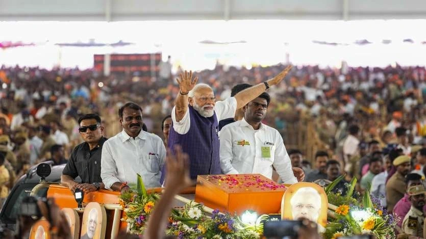 Modi Pushes BJP-NDA Rally in Tamil Nadu Ahead of Polls