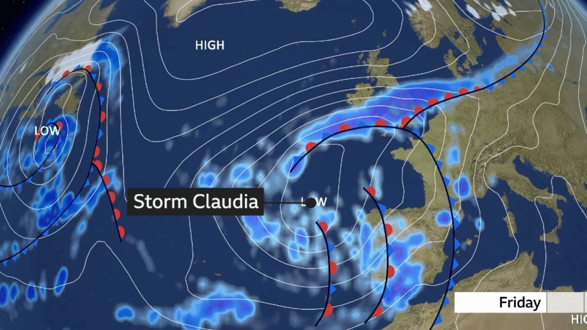 Snow risk creeps in as Storm Claudia clears UK skies