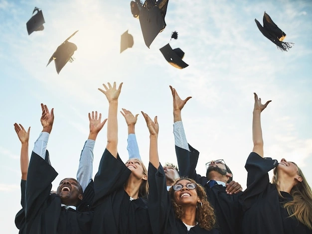 person smiling confidently, graduation cap in air
Cover image search term: Pexels photo of a student having a 'eureka' moment while writing on a whiteboard