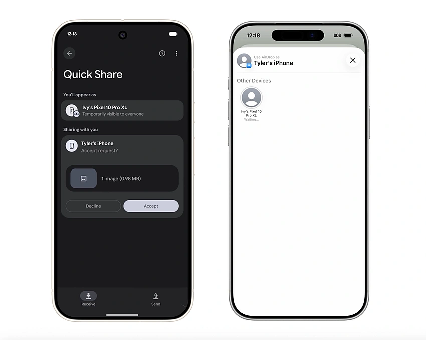 Pixel 10 Enables Android-iPhone File Sharing via AirDrop