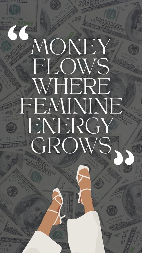 Energetic woman coaching, bonfire money aesthetic