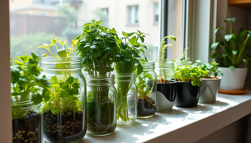 Aesthetically pleasing kitchen scraps propagation setup
