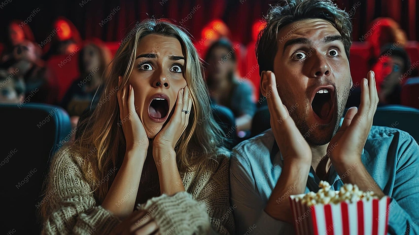 Gen Z person shocked watching movie