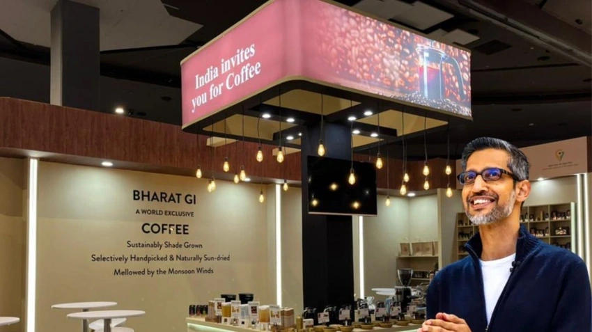 Sundar Pichai Says 'Wow' at AI Summit Over Bharat GI Coffee