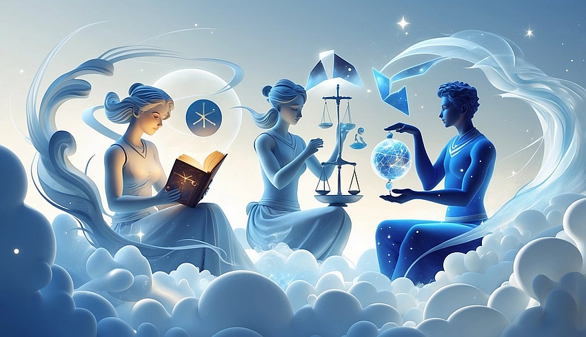 Intellectual date concept, air sign communication style