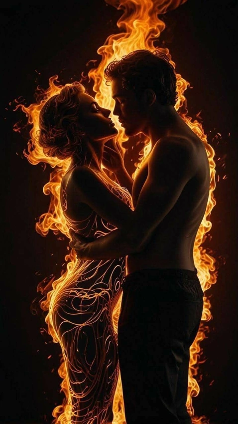 Energetic couple adventure date, fire sign astrology aesthetic