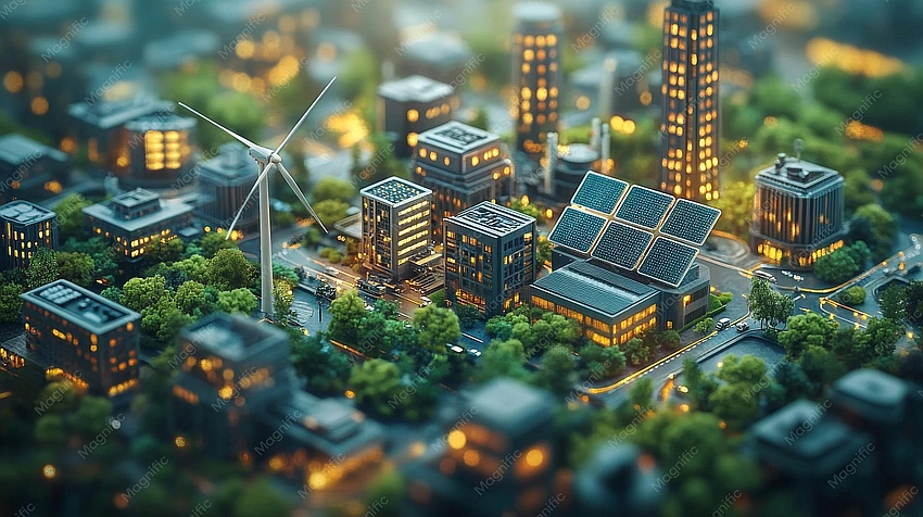 Futuristic city smart grid
