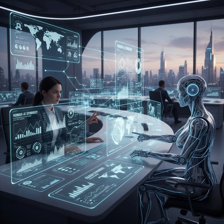 Human and AI collaboration on control panel