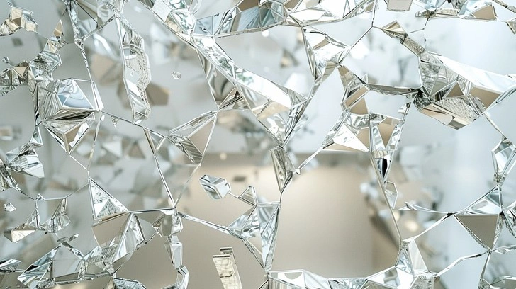 abstract shattered mirror reflection