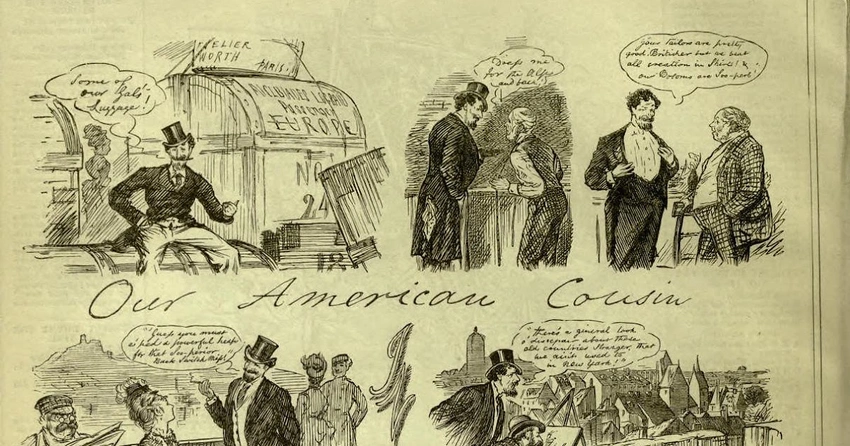 Cynical dandy, elegant Victorian man, tempting speech bubble