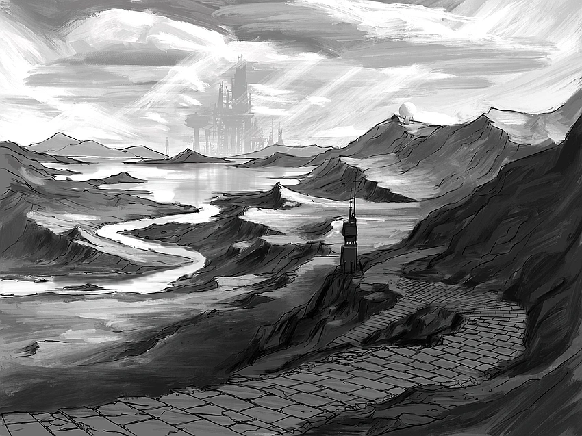 Bleak Glade landscape book cover style