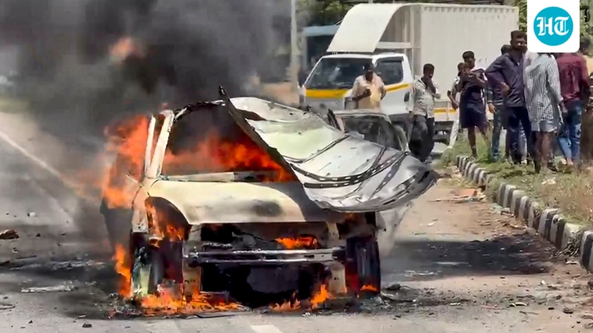 Fiery Highway Horror: Man Dies in Car Blast, Abducted Woman Escapes
