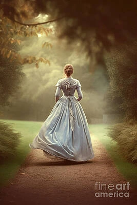 Vintage woman walking away, Victorian escape, independent woman historical fiction