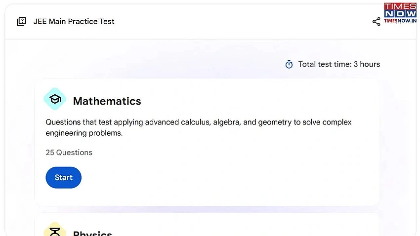 Google Gemini Launches Free JEE Main Mock Tests with Instant Feedback