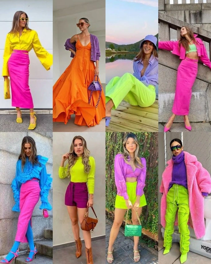 Brightly colored clothing aesthetic, joyful fashion