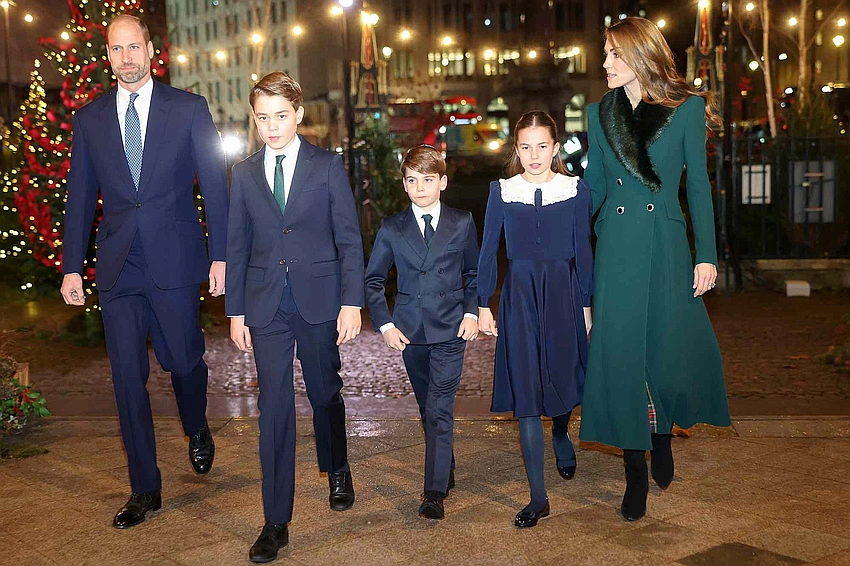 George, Charlotte and Louis Attend First Joint Outing in 6 Months at Kate's Christmas Service