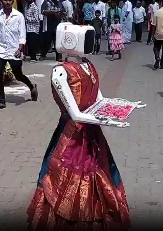 Robot Greets Voters With Flowers At Puducherry Booth Wins Hearts