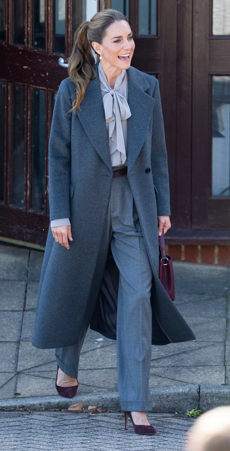 Princess Kate Embraces Chic Gray Monochrome for Royal Engagement