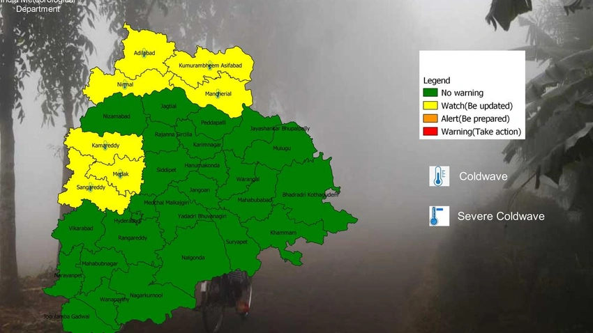 Telangana Braces for Cold Wave as 7 Districts Alerted