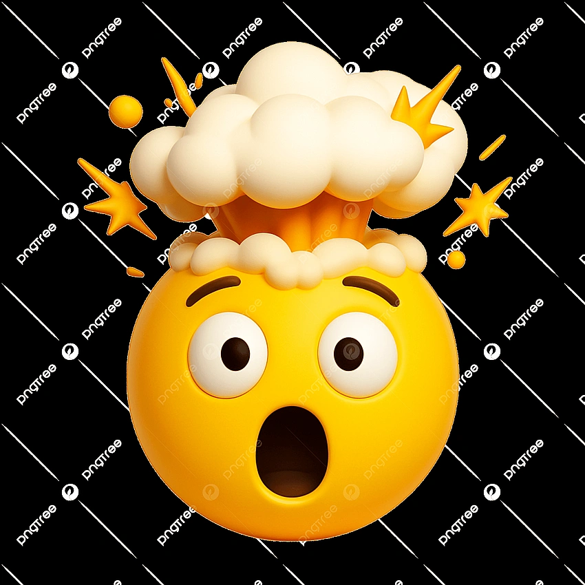 'mind-blown emoji explosion'