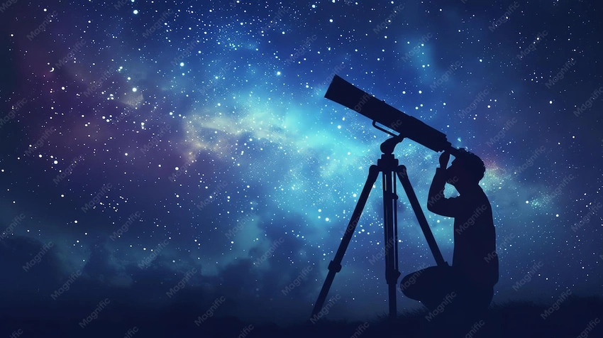 person looking at a starry night sky with curiosity