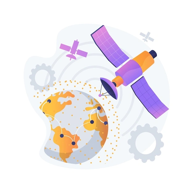 stylized cosmic GPS rerouting illustration