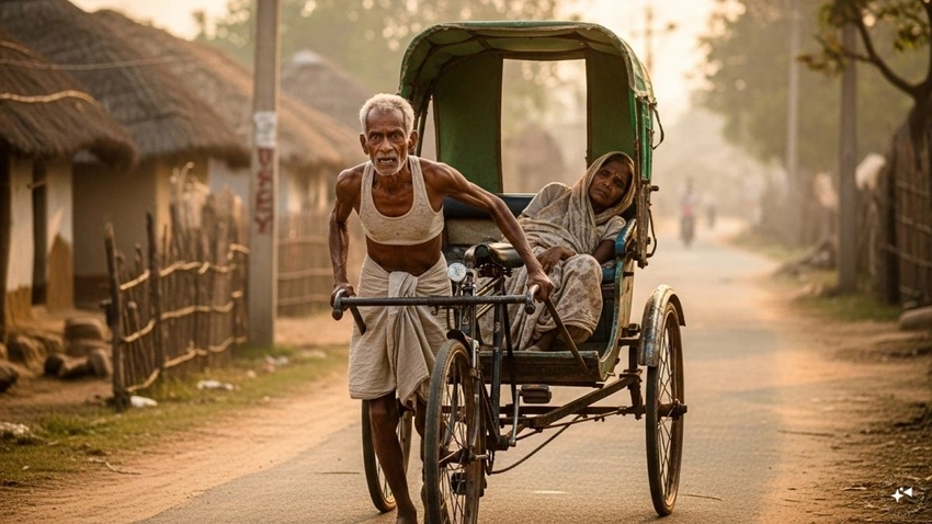 Odisha man pedals 300 Km in rickshaw for wife’s hospital treatment