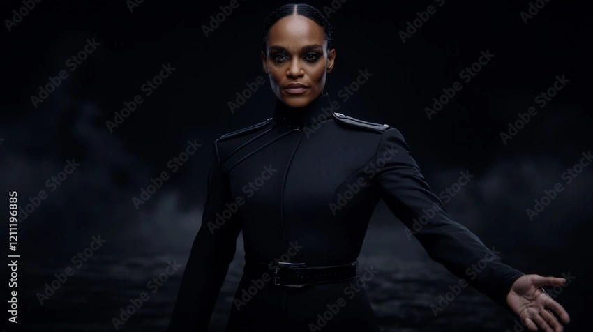 powerful leader cinematic portrait, dark aesthetic