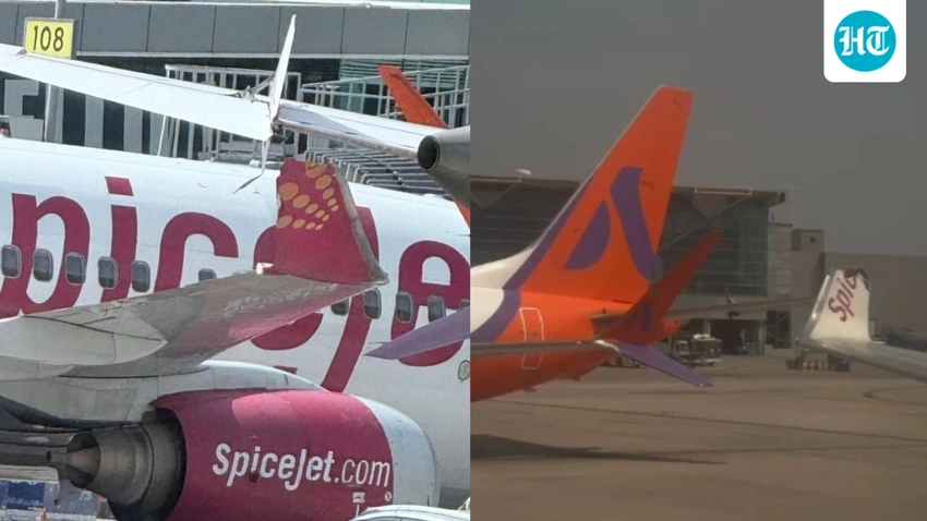 Delhi IGI runway mishap: Akasa Air and SpiceJet collide during taxiing