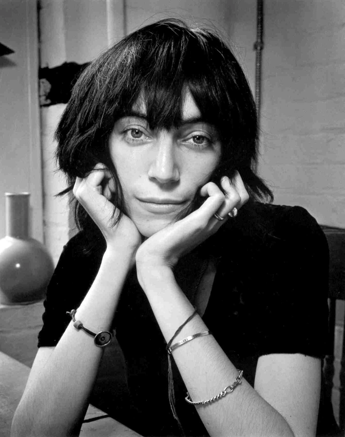 Patti Smith raw black and white photo