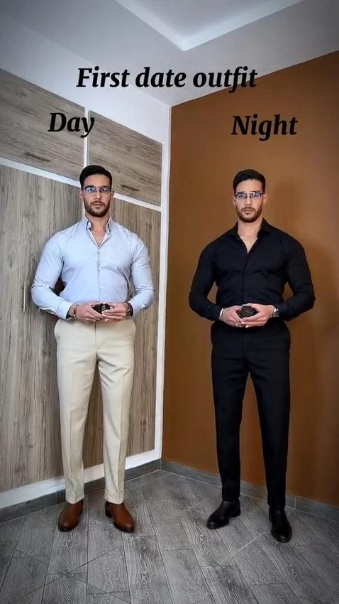 young man dressing up, thoughtful partner, first impression outfit