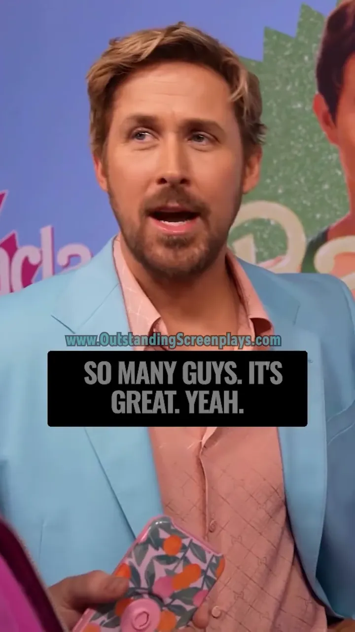 Whispers to gosling: 

Men whisper about Barbie with Ryan Gosling in a light, playful moment.

#Barb