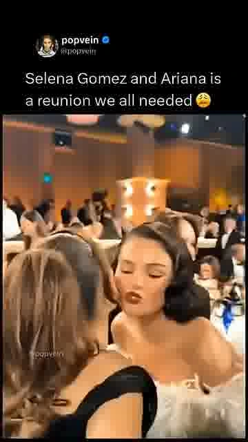 Selena and ariana reunite: 

Selena Gomez and Ariana Grande share a sweet Golden Globes reunion.

#G