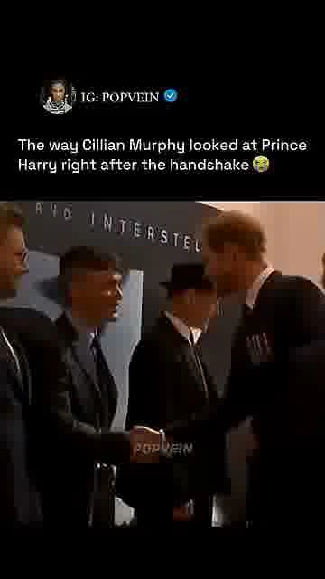 That look says everything: 

Cillian Murphy’s reaction to Prince Harry has everyone reading into it 