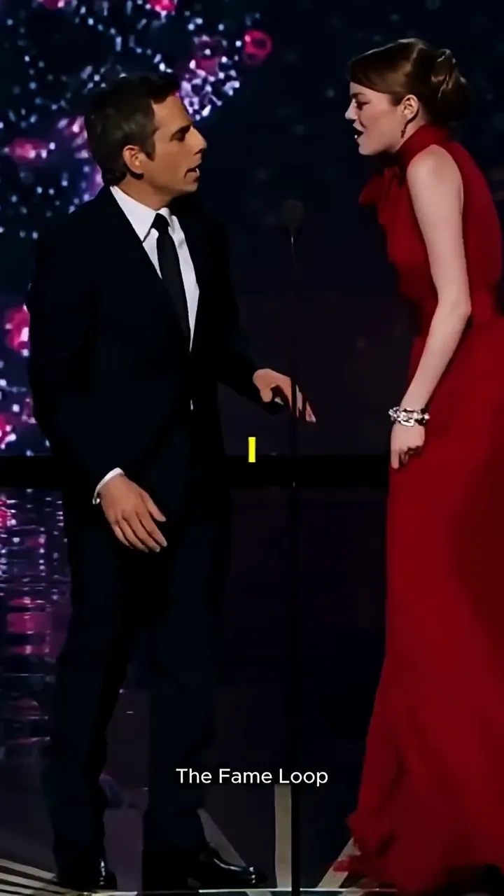 Emma stone dance moment: 

Emma Stone bursts into a playful stage dance with Jonah Hill at the 2012 