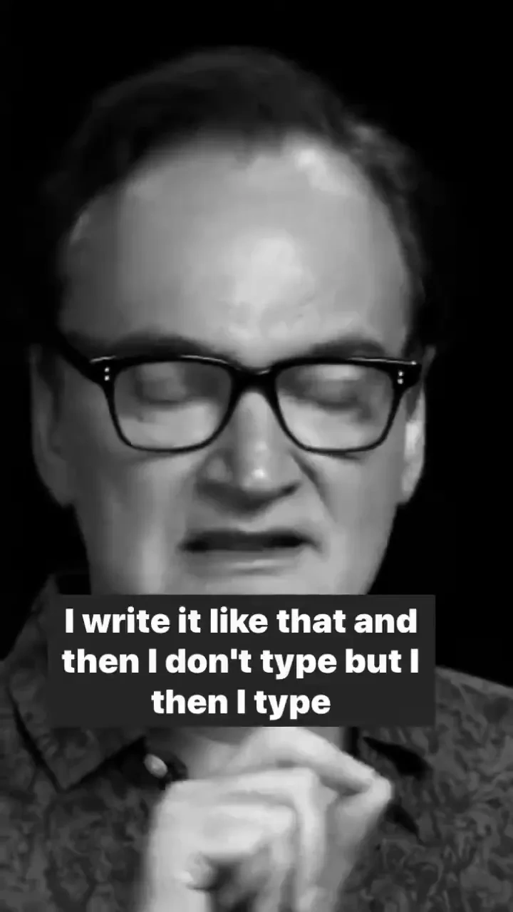 Tarantino's draft ritual: 

Tarantino writes by hand first, then types up the script.

#QuentinTaran