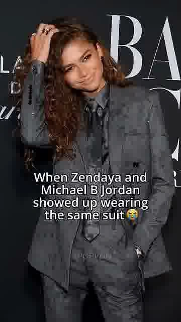 Same suit, different energy: 

Zendaya and Michael B. Jordan turned matching suits into a style mome